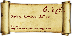 Ondrejkovics Éva névjegykártya